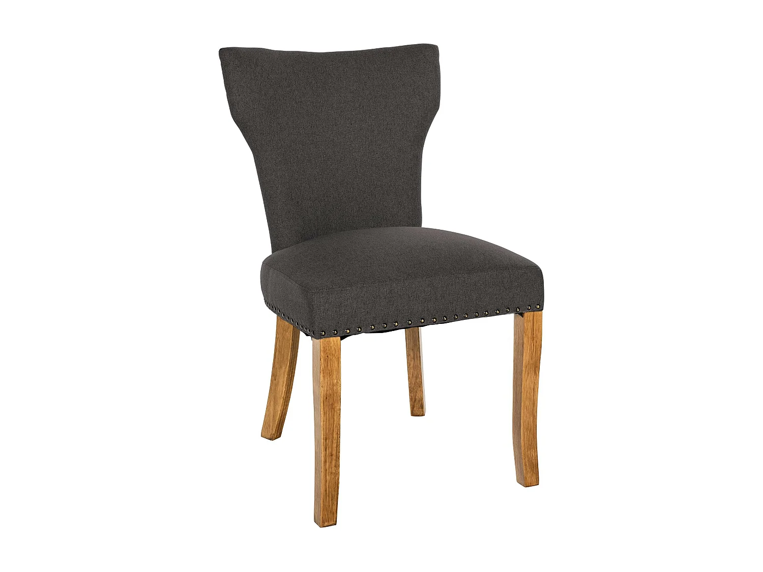 chaise salle à manger - Tissu & Antique clair - Gris foncé - Zadar