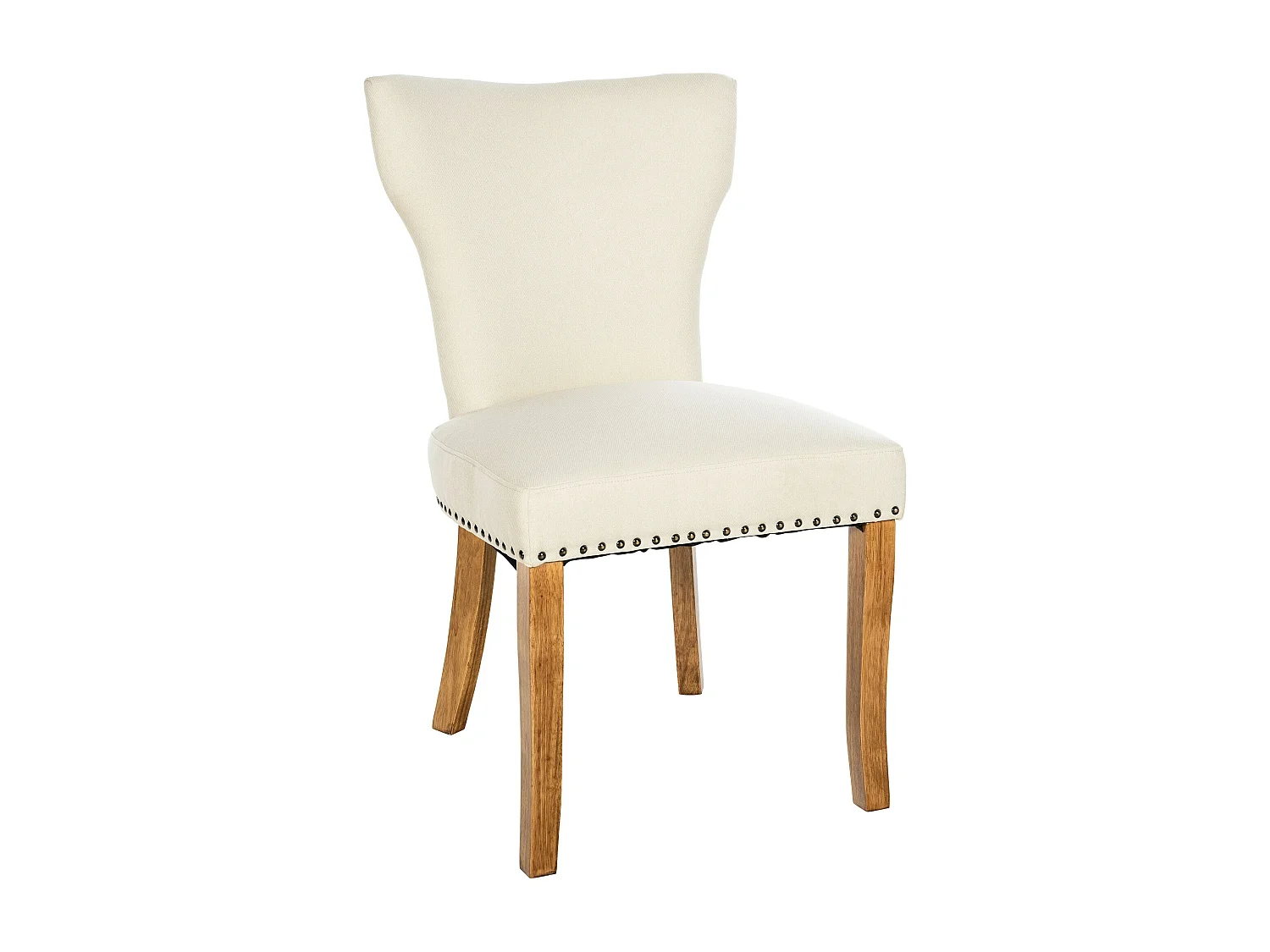 chaise salle à manger - Tissu & Antique clair - Crème - Zadar