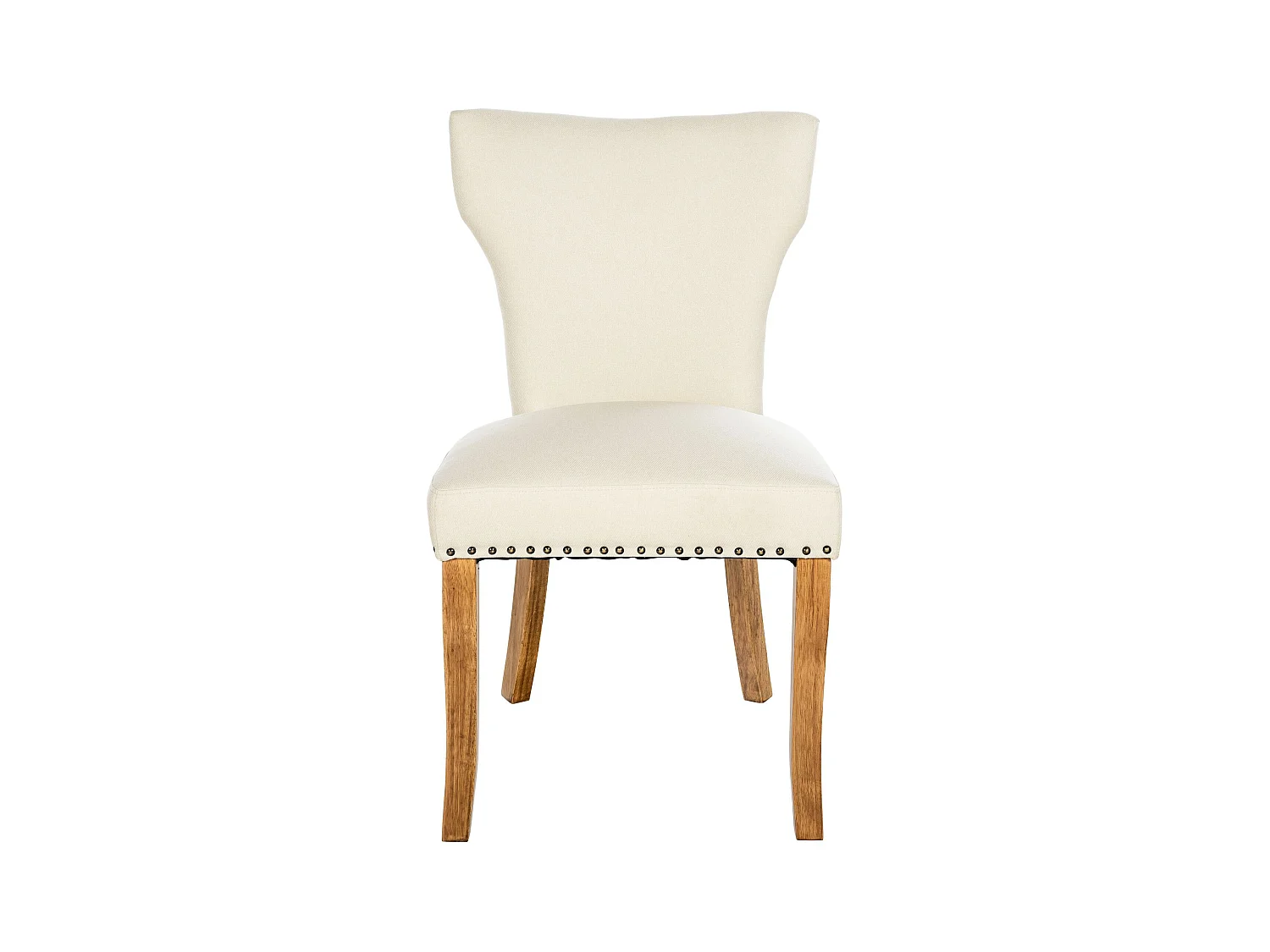 Lot de 2  chaise salle à manger - Tissu & Antique clair - Crème - Zadar