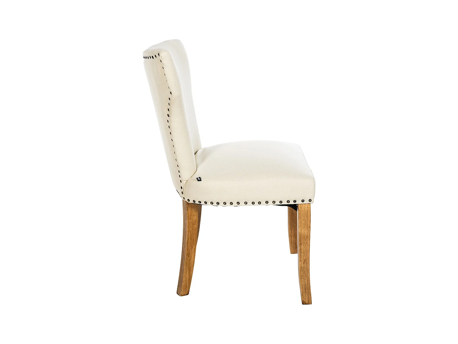 Lot de 2  chaise salle à manger - Tissu & Antique clair - Crème - Zadar