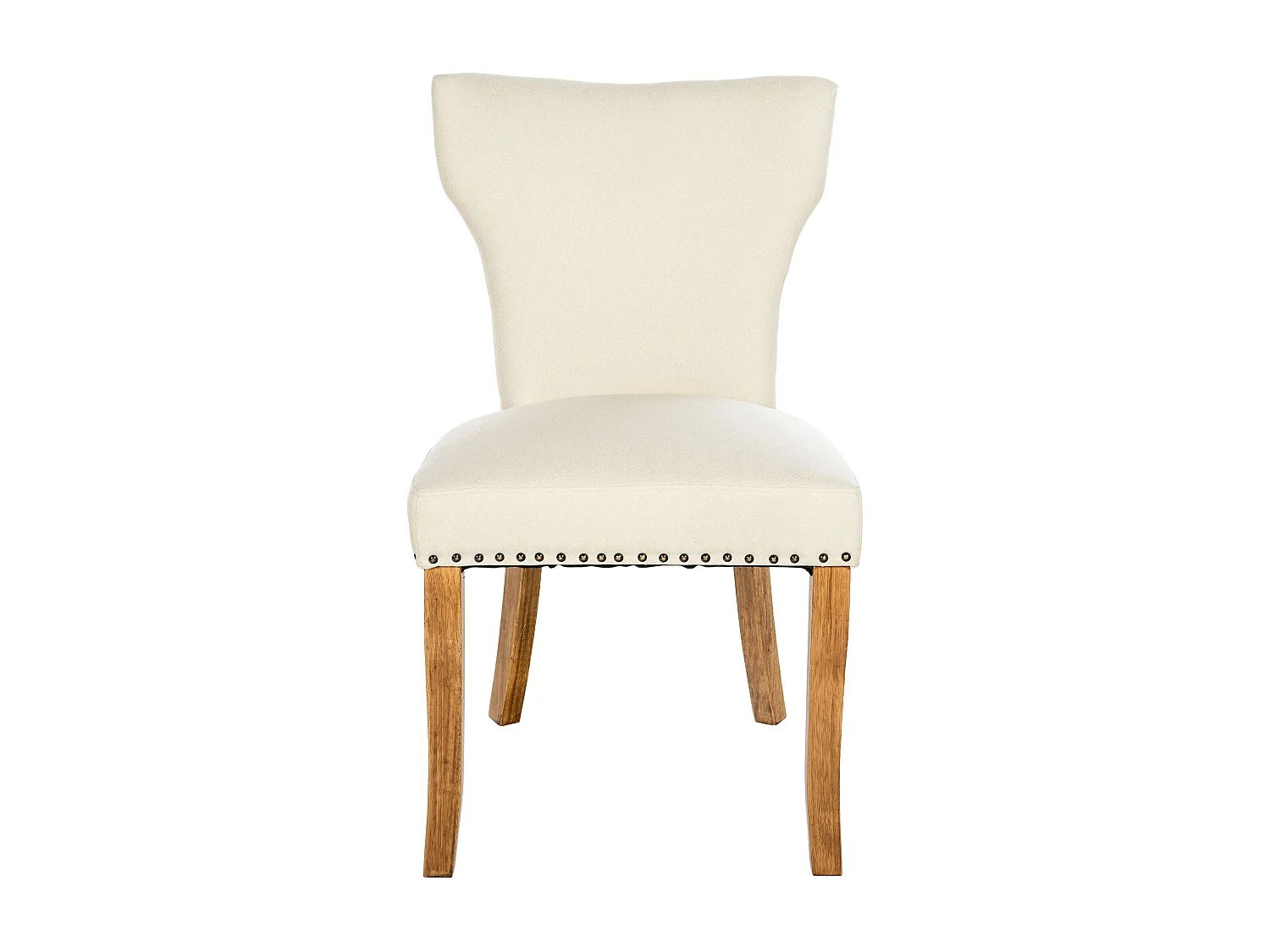 Lot de 2  chaise salle à manger - Tissu & Antique clair - Crème - Zadar