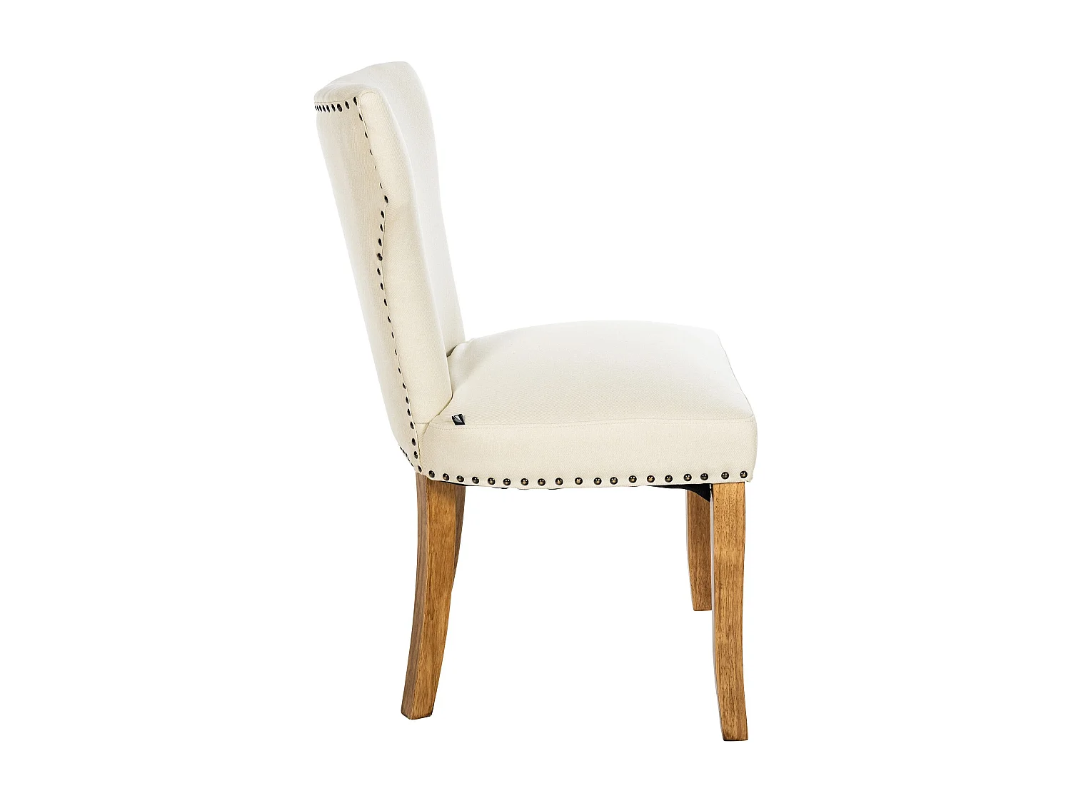 Lot de 2  chaise salle à manger - Tissu & Antique clair - Crème - Zadar