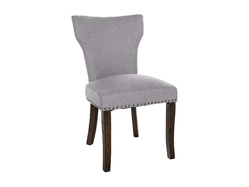 chaise salle à manger - Tissu & Antique foncé - Gris - Zadar