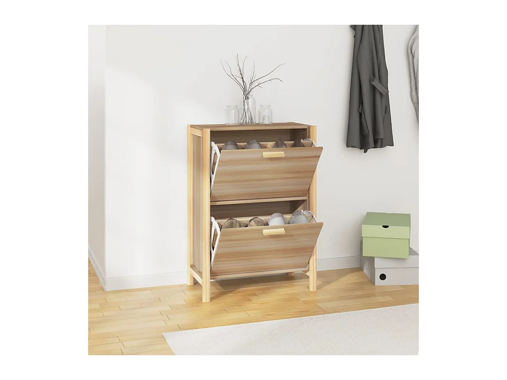 VidaXL Armoire à Chaussures en Bois d'Ingénierie 57,5x33x80 cm Naturel