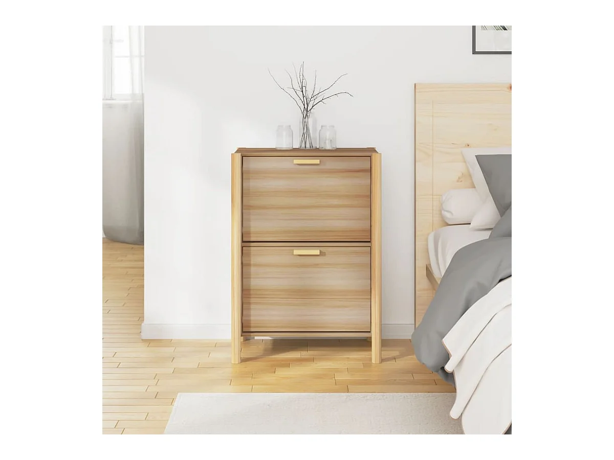 VidaXL Armoire à Chaussures en Bois d'Ingénierie 57,5x33x80 cm Naturel