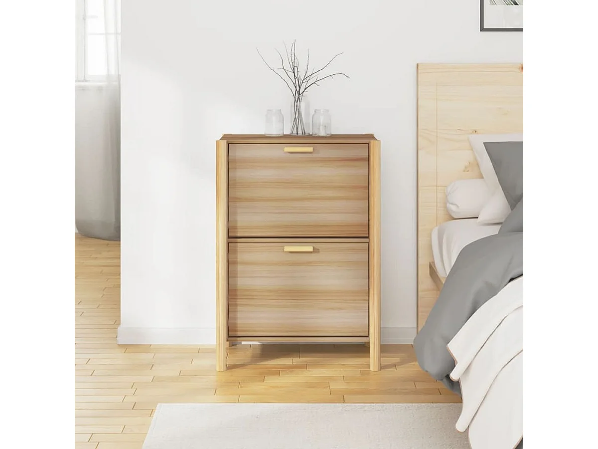 VidaXL Schoenenkast van Ingenieurshout 57,5x33x80 cm Natuurlijk