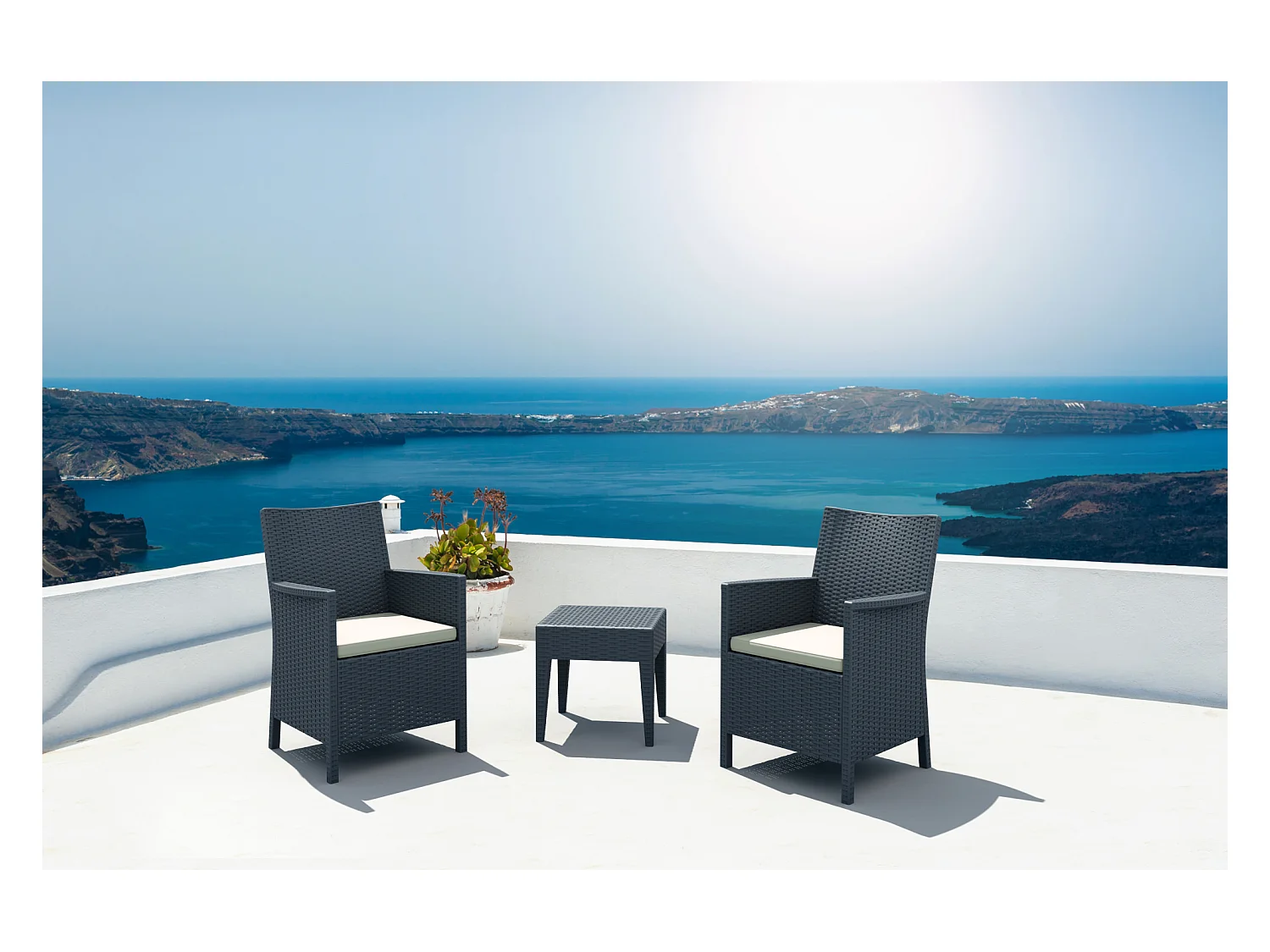 Table d'appoint - carré - Plastique - 45 x 45 cm - Gris foncé - Miami