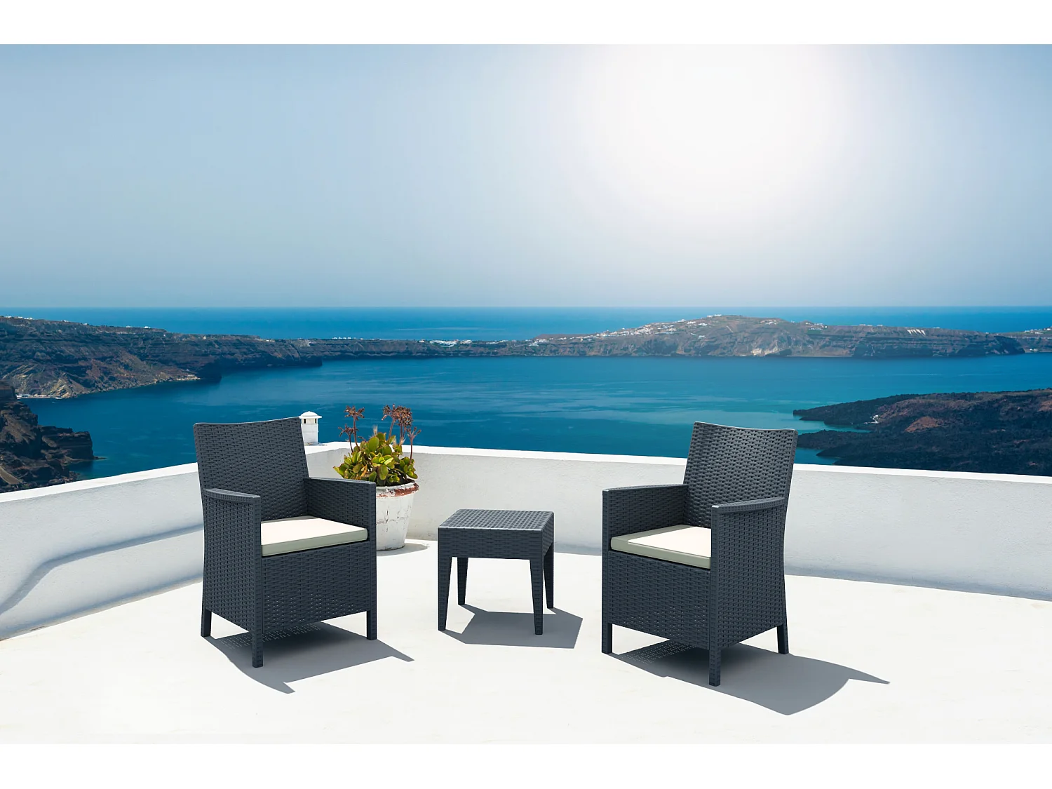 Table d'appoint - carré - Plastique - 45 x 45 cm - Gris foncé - Miami