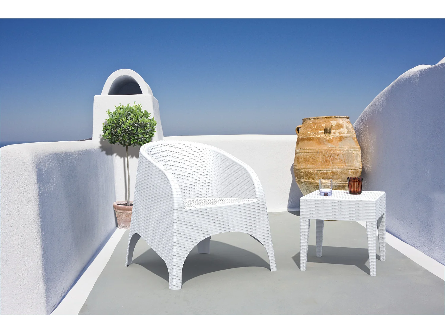 Table d'appoint - carré - Plastique - 45 x 45 cm - Blanc - Miami
