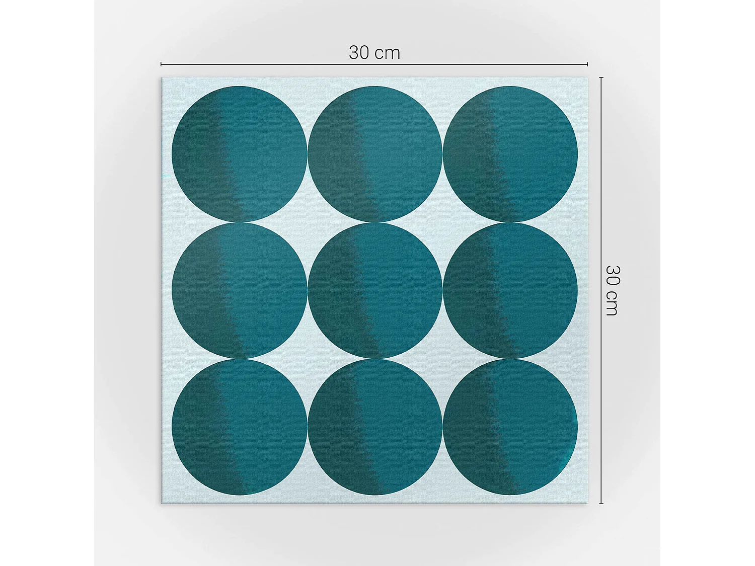 Carreaux autocollants PVC, Carrelage PVC adhésif - 9x30x30 - Disposition des cercles dans une grille