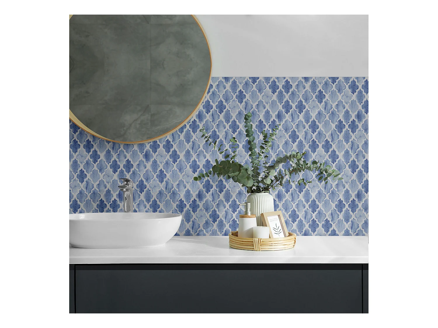 Carreaux autocollants PVC, Carrelage PVC adhésif - 9x30x30 - Modèle de style marocain