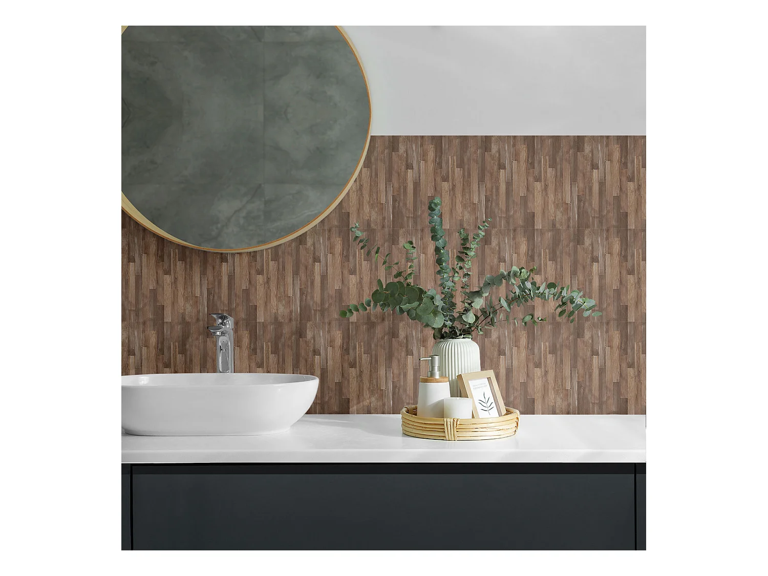 Carreaux autocollants PVC, Carrelage PVC adhésif - 20x20x20 - Modèle de plancher