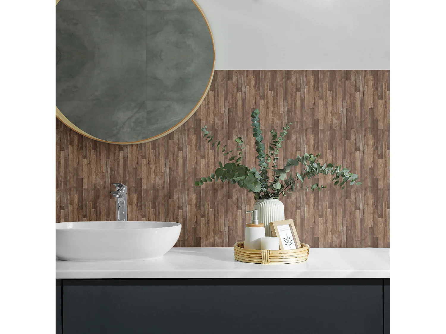 Selbstklebende Wandfliesen, Wandverkleidung innen - 20x20x20 - Dielenmuster