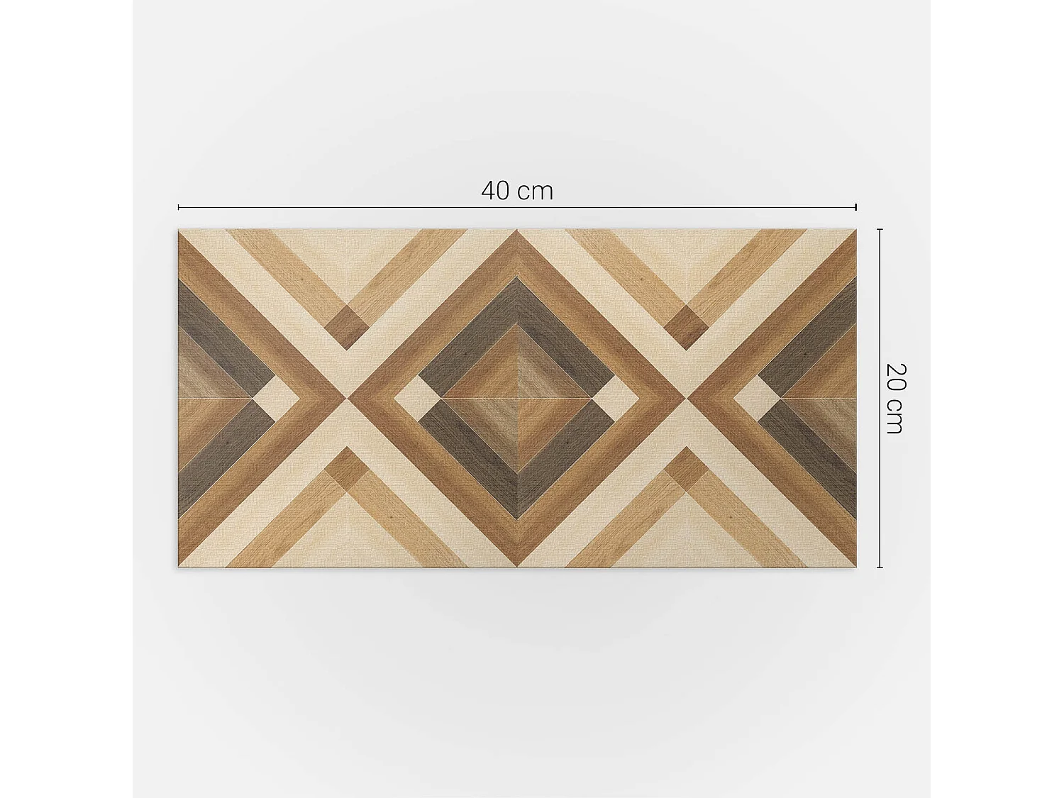 Wandpaneel selbstklebend, Wandverkleidung innen - 10x40x20 cm - Geometrisches Karomuster