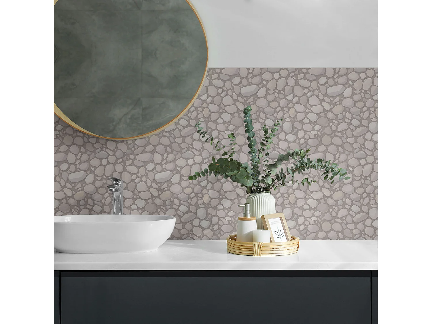 Selbstklebende Wandfliesen, Wandverkleidung innen- 9x30x30 - Rohbeton Strukturr