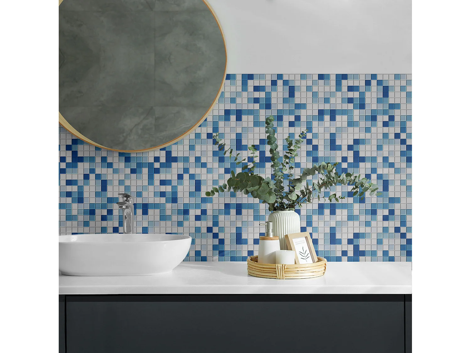 Selbstklebende Wandfliesen, Wandverkleidung innen- 9x30x30 - Rohbeton Strukturr