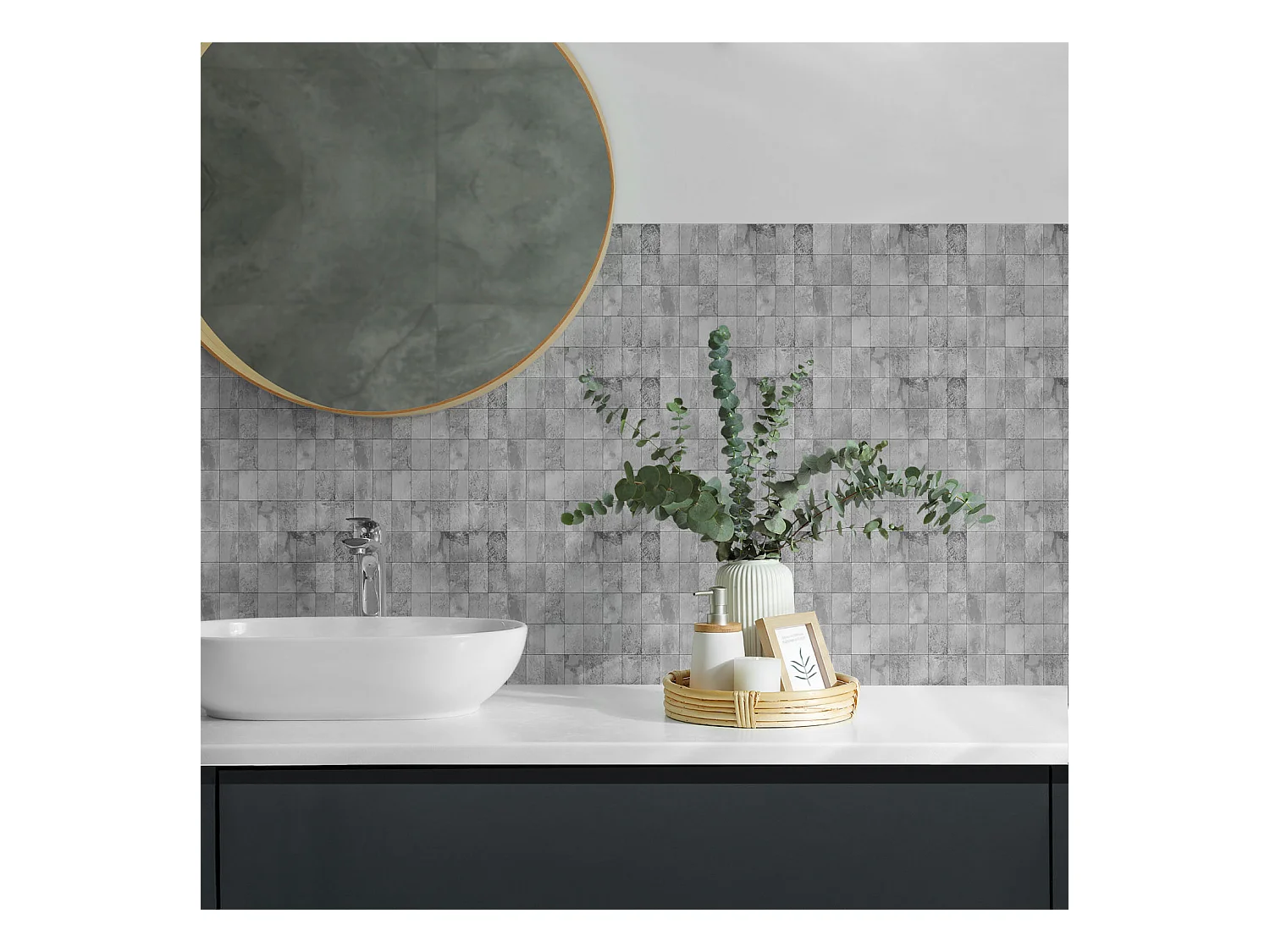 Selbstklebende Wandfliesen, Wandverkleidung innen - 20x20x20 - Fliesenstruktur im Mosaik