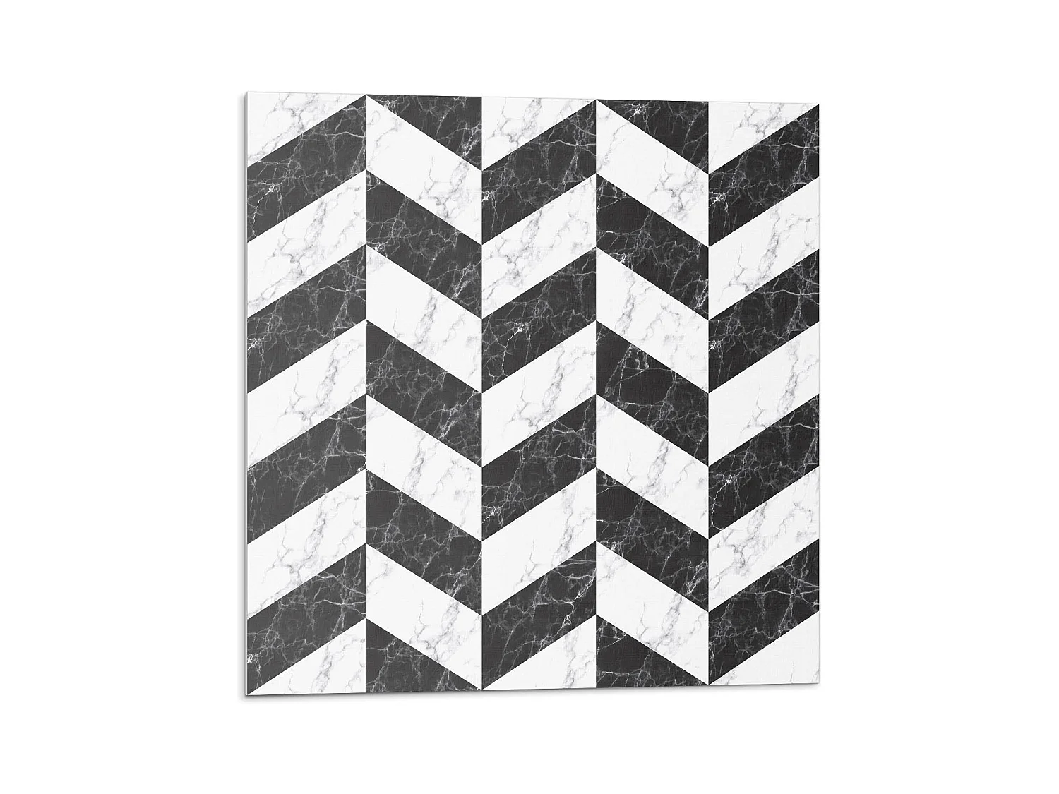 Carreaux autocollants PVC, Carrelage PVC adhésif - 20x20x20 - Motif à chevrons en marbre