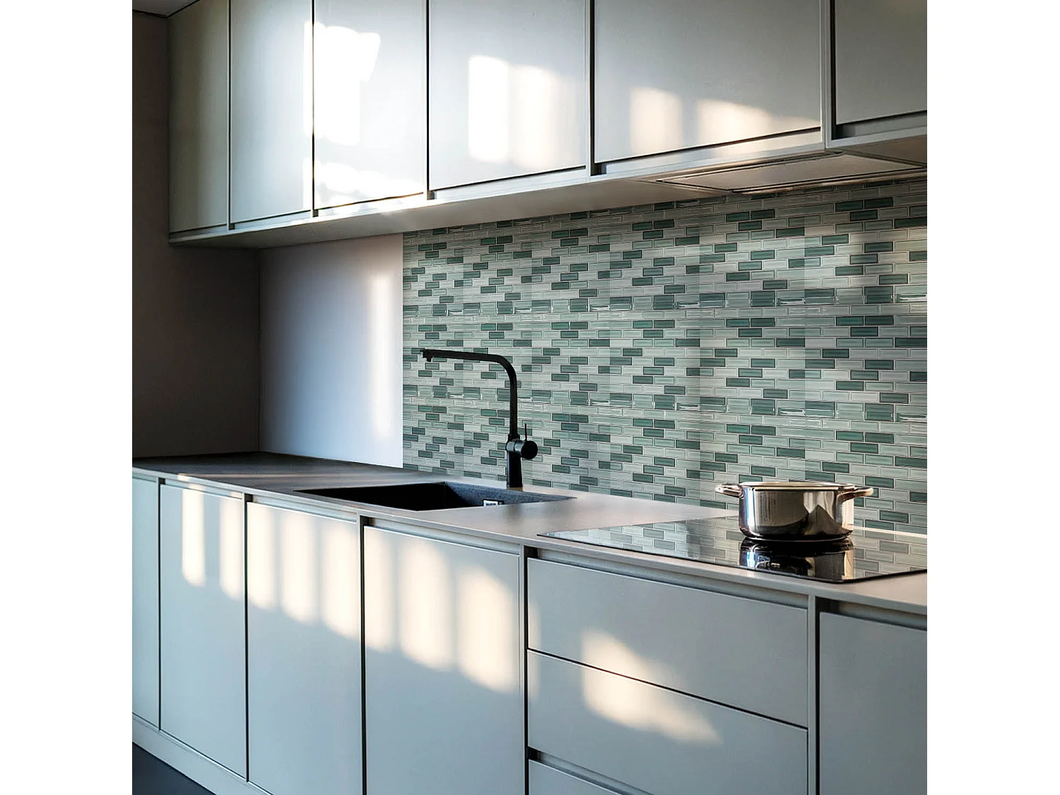 Selbstklebende Wandfliesen, Wandverkleidung innen - 20x20x20 - Rechteckiges Mosaik in Farbtönen