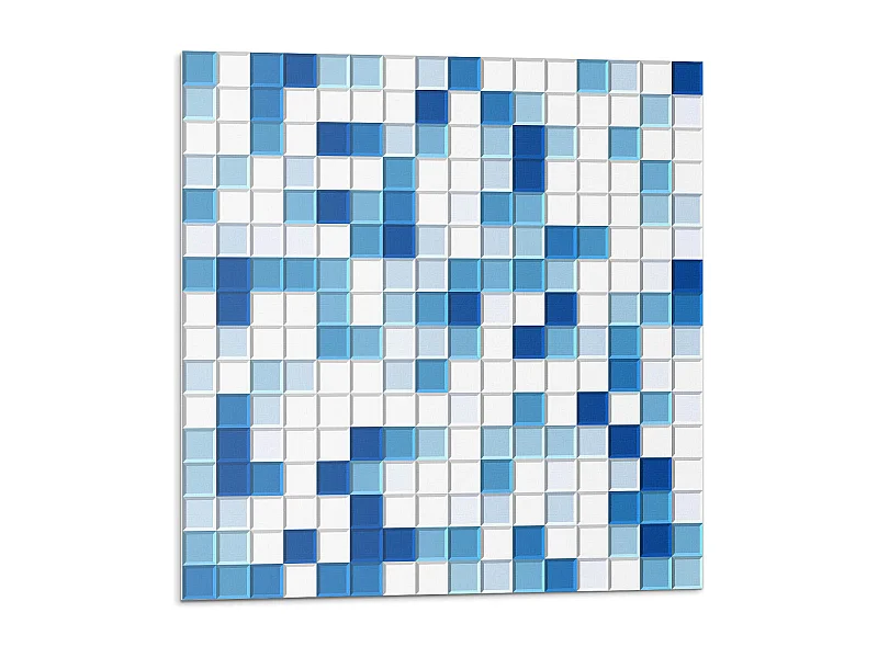 Carreaux autocollants PVC, Carrelage PVC adhésif - 20x20x20 - Mosaïque dans les tons de bleu