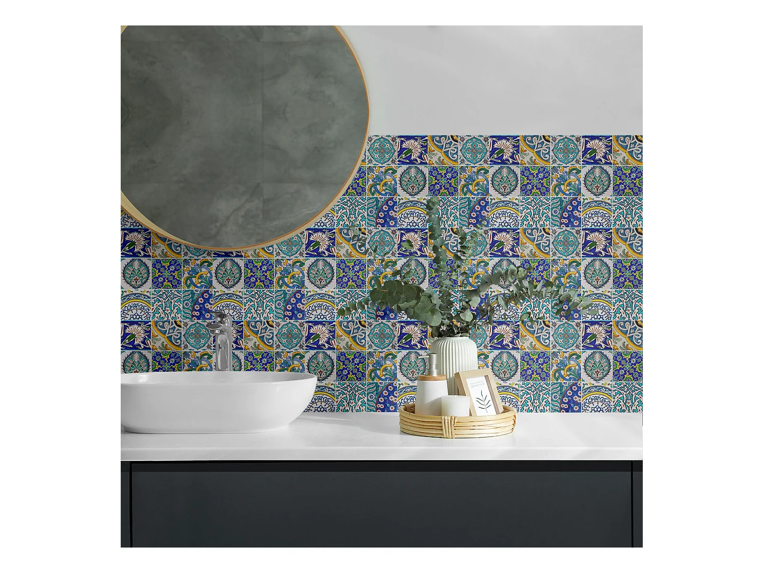 Selbstklebende Wandfliesen, Wandverkleidung innen - 20x20x20 - Keramikmuster im Mosaik