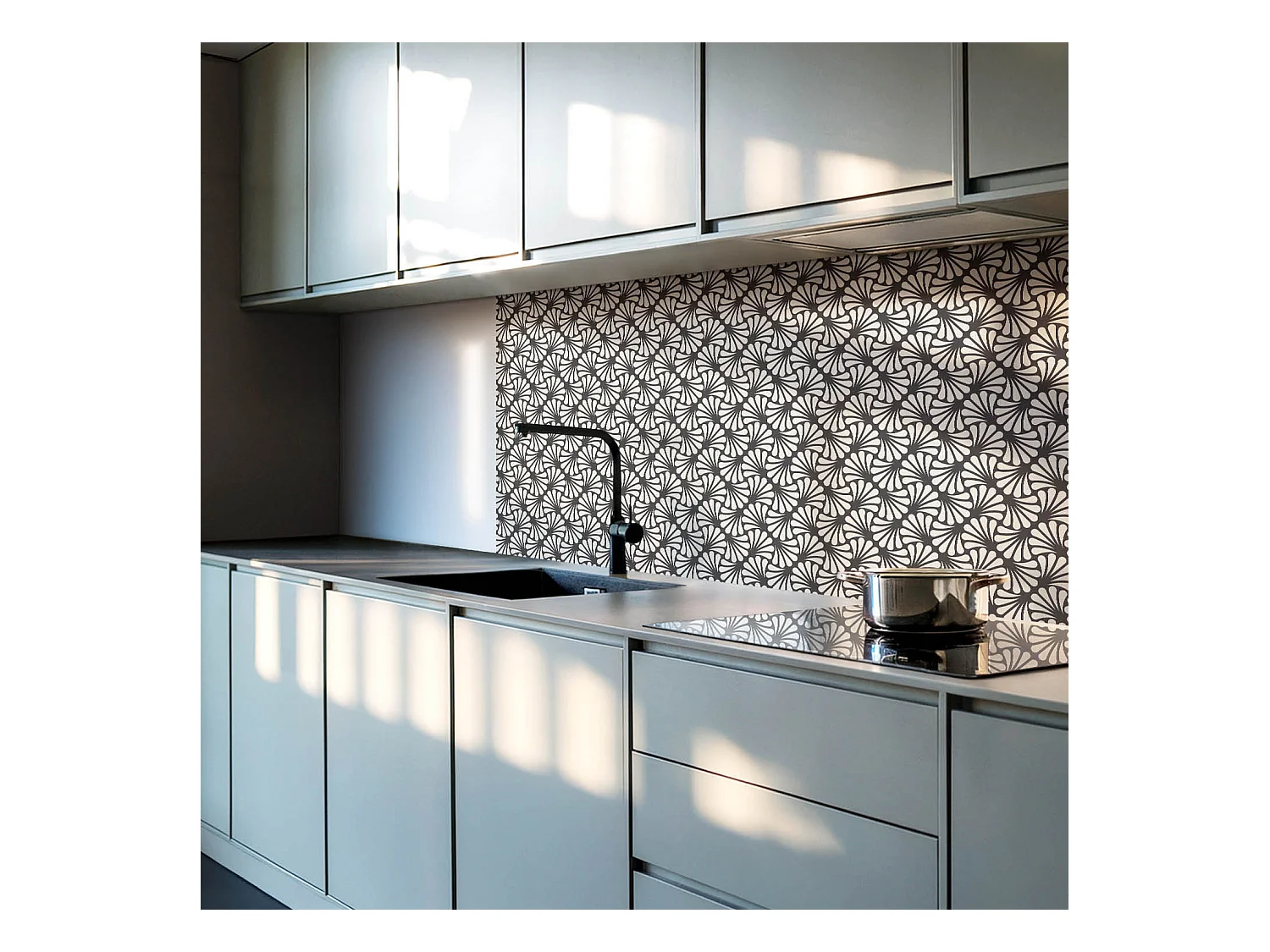 Carreaux autocollants PVC, Carrelage PVC adhésif - 20x20x20 - Motif de feuilles élégant