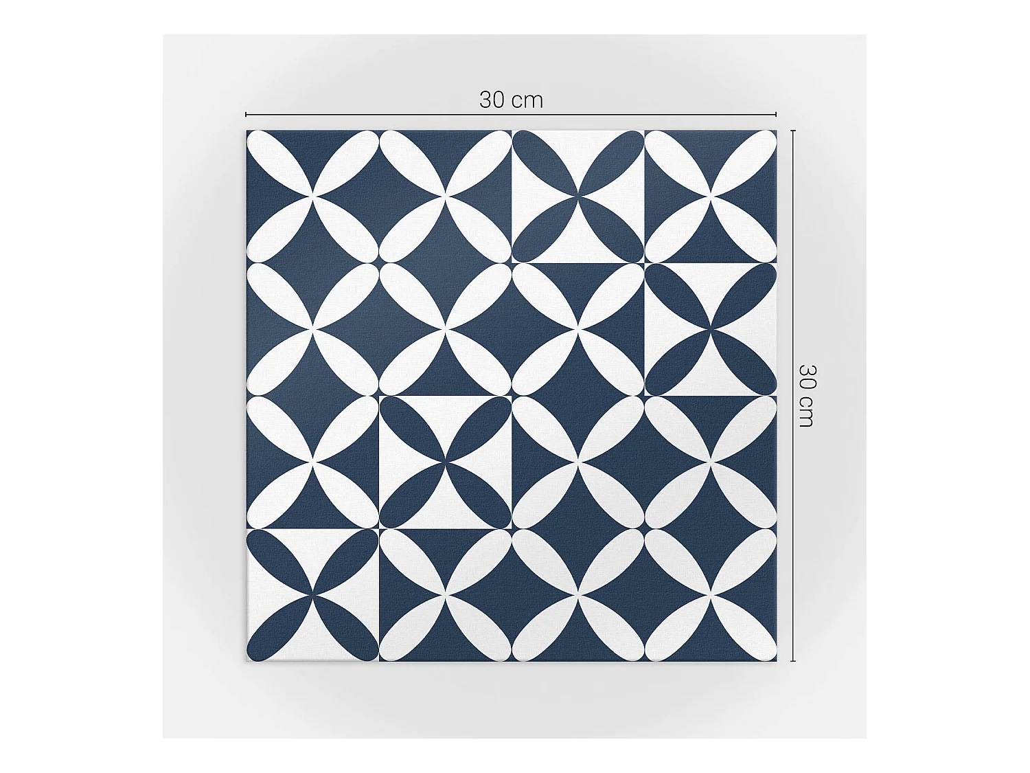 Carreaux autocollants PVC, Carrelage PVC adhésif - 9x30x30 - Motif de fleurs géométriques