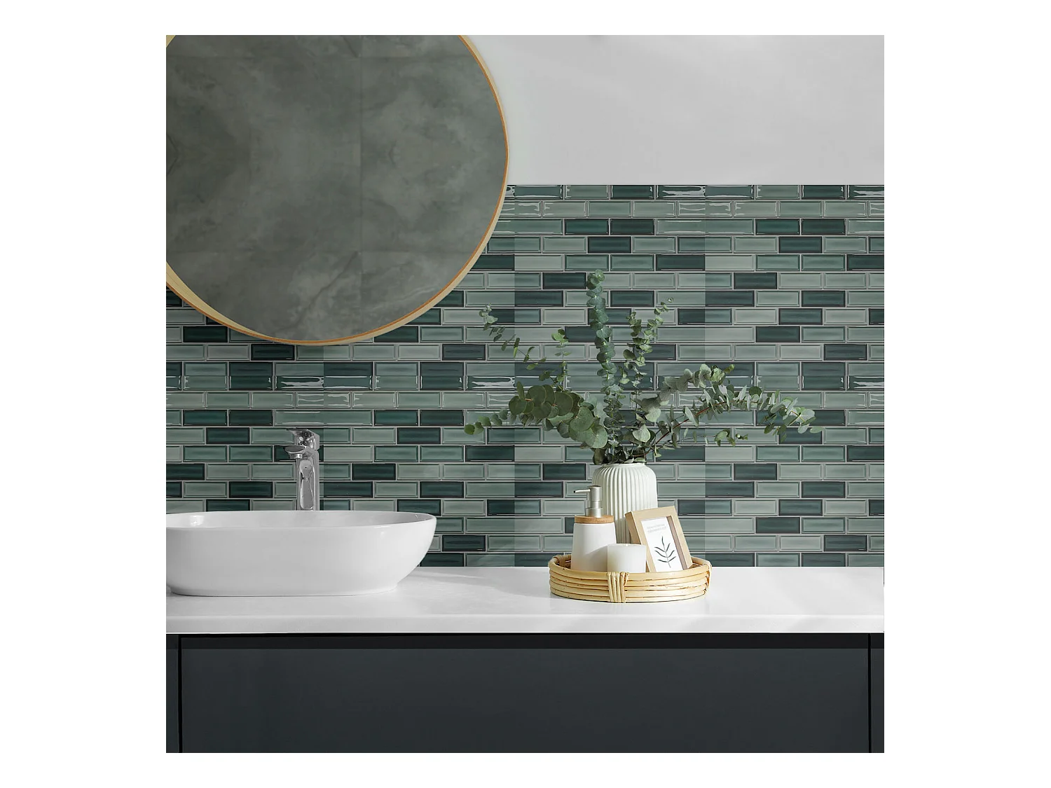 Zelfklevende wandtegels, wandbekleding, PVC wandtegels - 9x30x30 - Ruwe betonstructuur