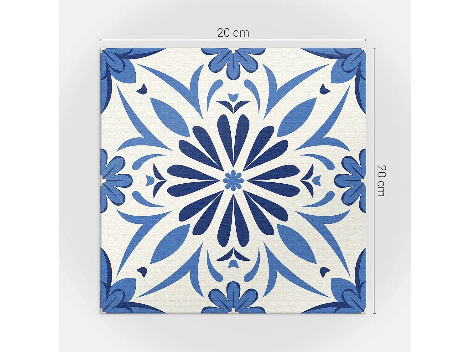 Carreaux autocollants PVC, Carrelage PVC adhésif - 20x20x20 - Motif floral sur le fond