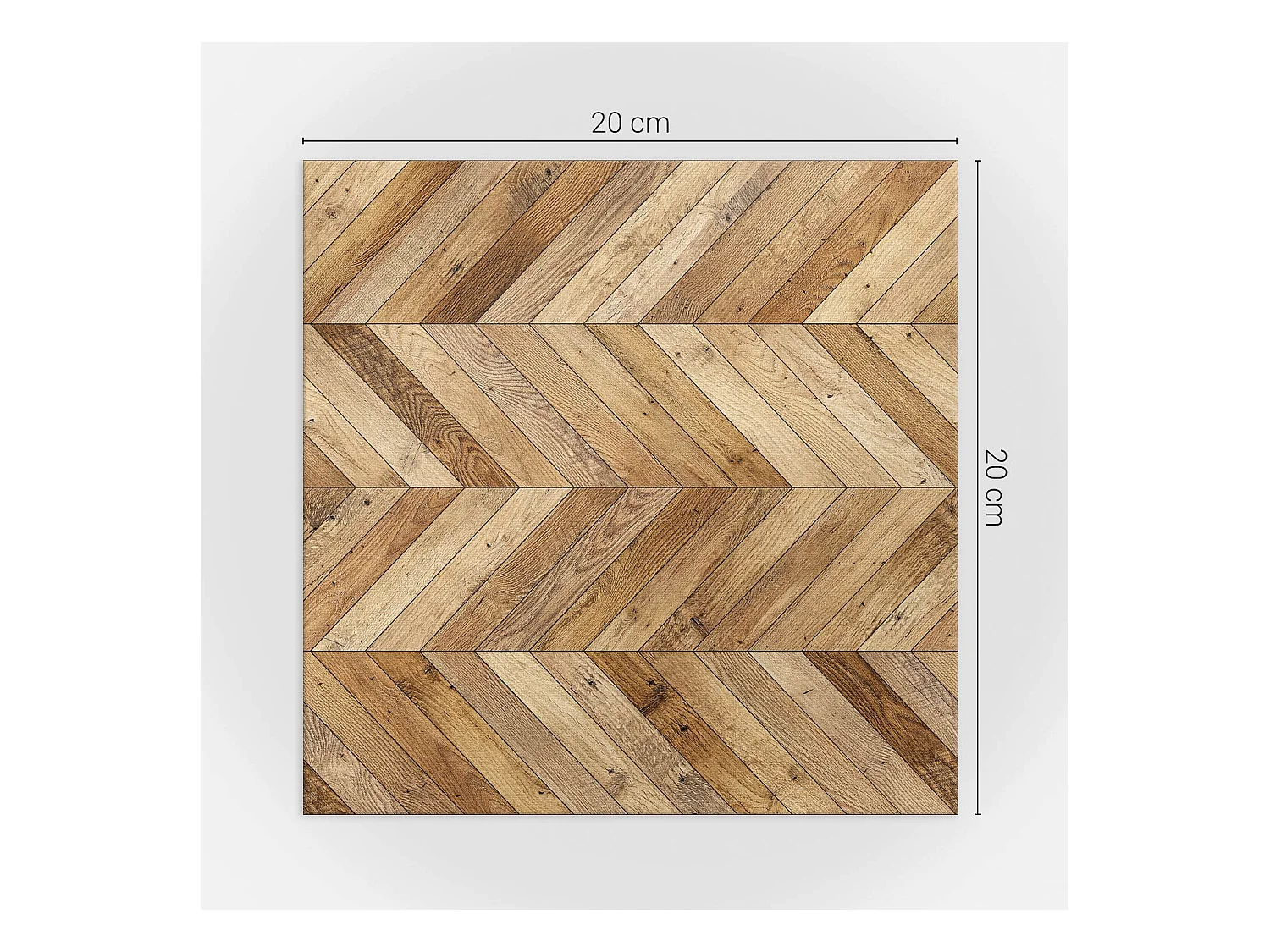 Selbstklebende Wandfliesen, Wandverkleidung innen - 20x20x20 - Fischgrätenmuster aus Holz