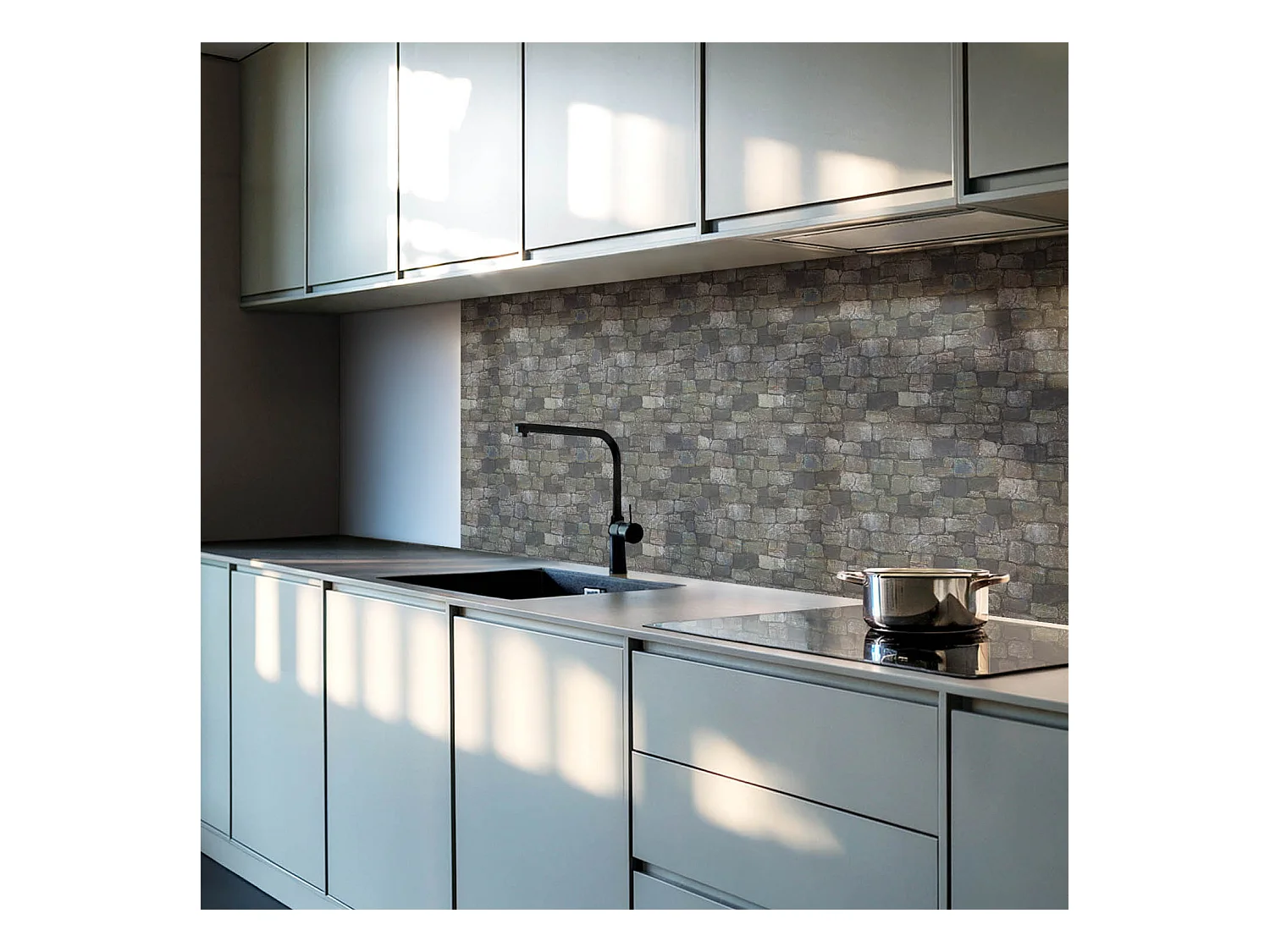 Carreaux autocollants PVC, Carrelage PVC adhésif - 9x30x30 - Texture de mur en pierre