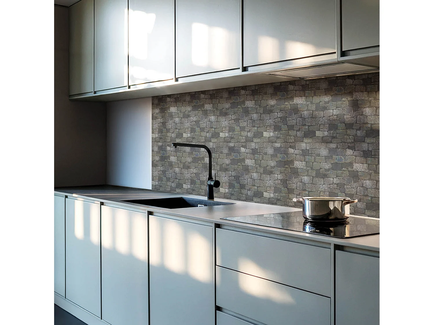 Zelfklevende wandtegels, wandbekleding, PVC wandtegels - 9x30x30 - Ruwe betonstructuur