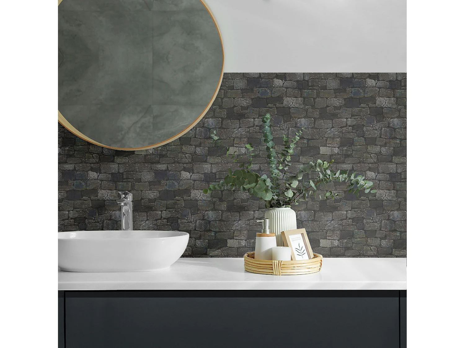 Zelfklevende wandtegels, wandbekleding, PVC wandtegels - 9x30x30 - Ruwe betonstructuur