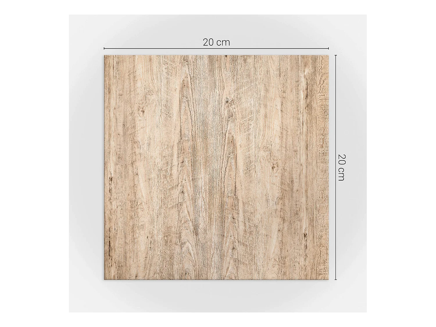 Carreaux autocollants PVC, Carrelage PVC adhésif - 20x20x20 - Texture bois naturel