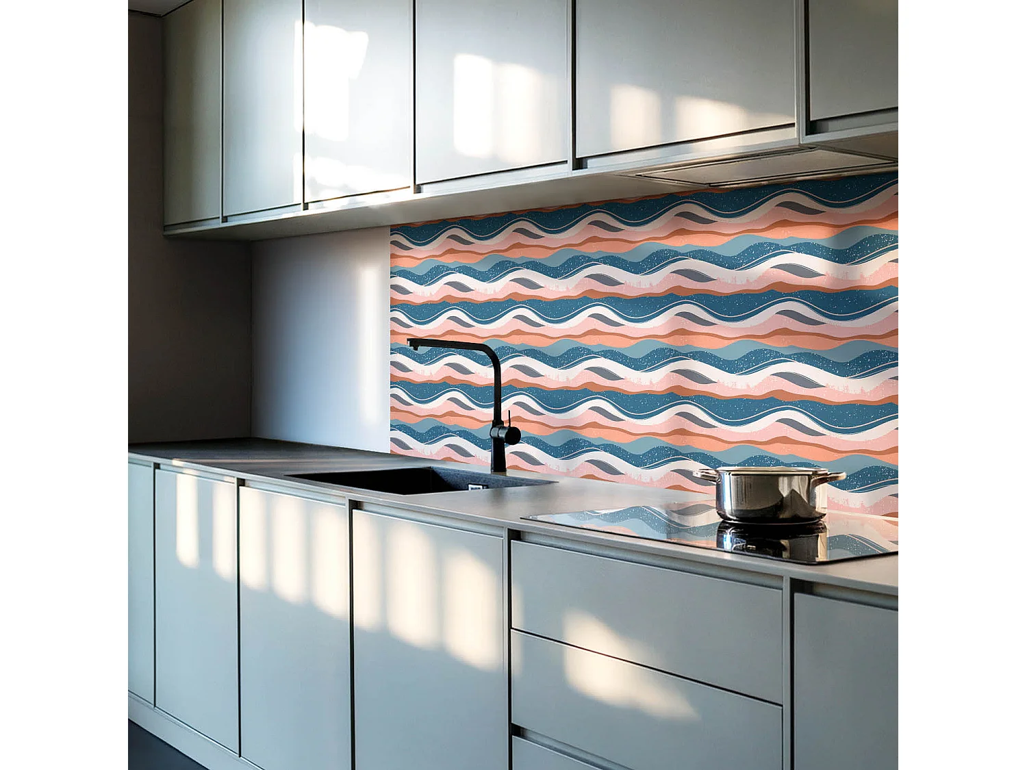 Piastrelle in vinile, piastrelle in PVC - 20x20x20 - Onde in modelli astratti