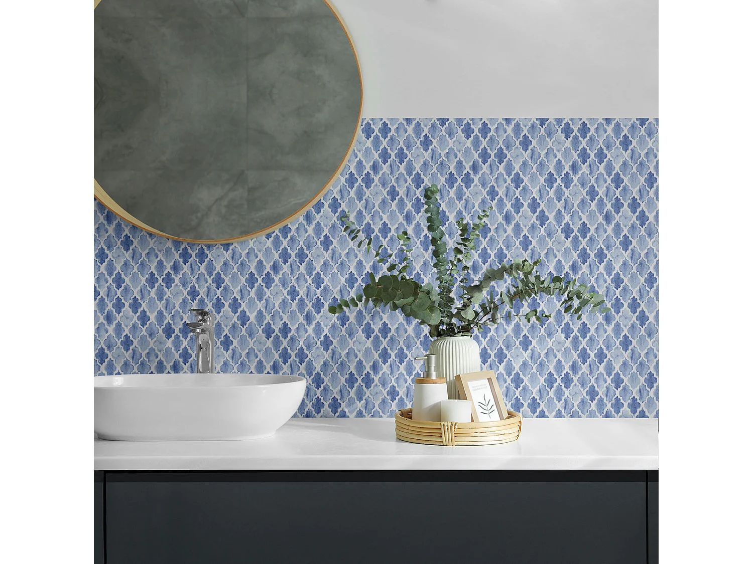 Carreaux autocollants PVC, Carrelage PVC adhésif - 20x20x20 - Modèle de style marocain