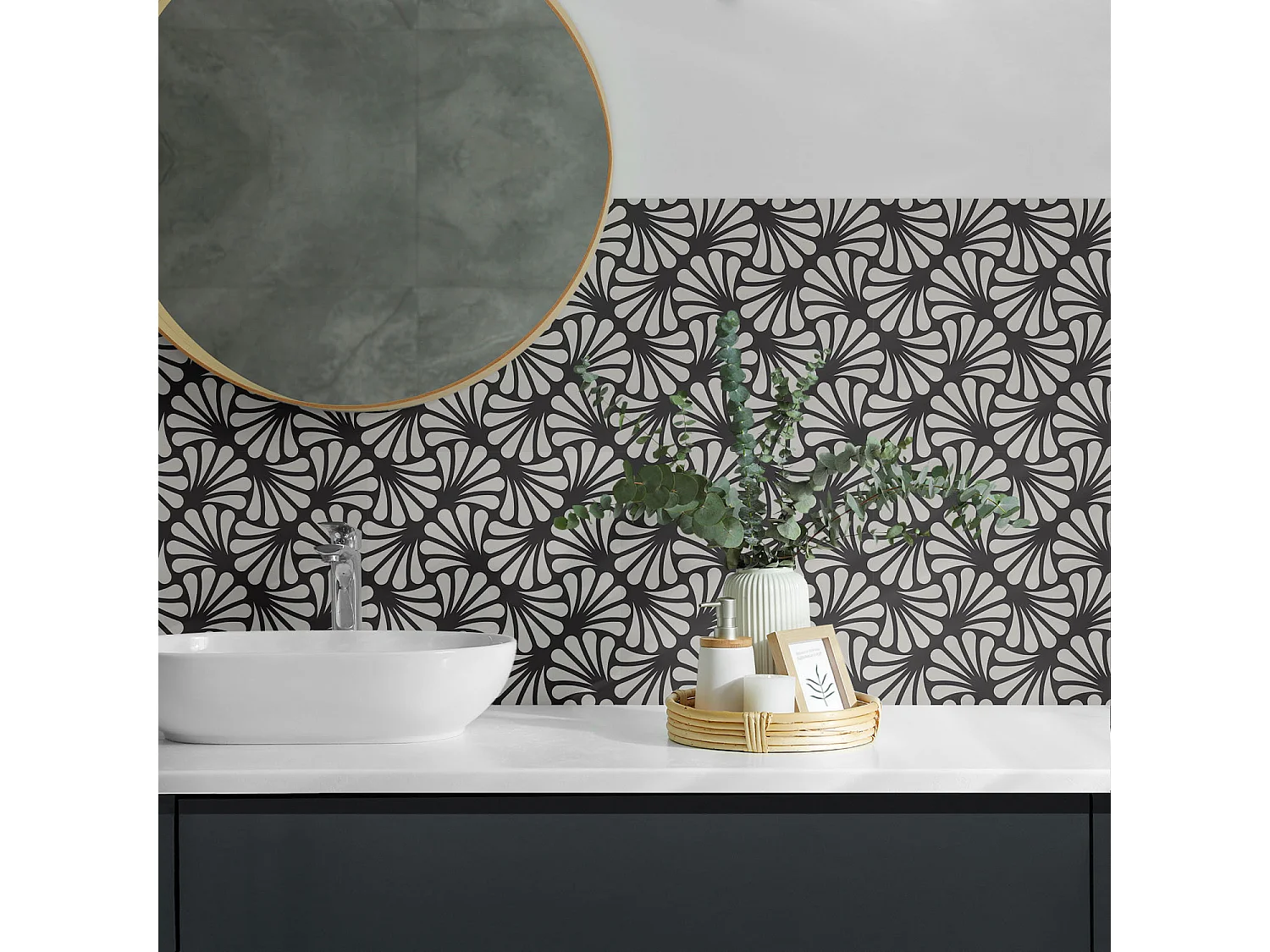 Selbstklebende Wandfliesen, Wandverkleidung innen- 9x30x30 - Rohbeton Strukturr