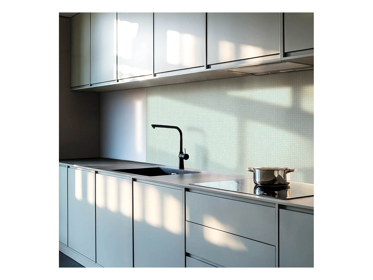 Selbstklebende Wandfliesen, Wandverkleidung innen - 20x20x20 - Geometrie von Linien und Kreuzen