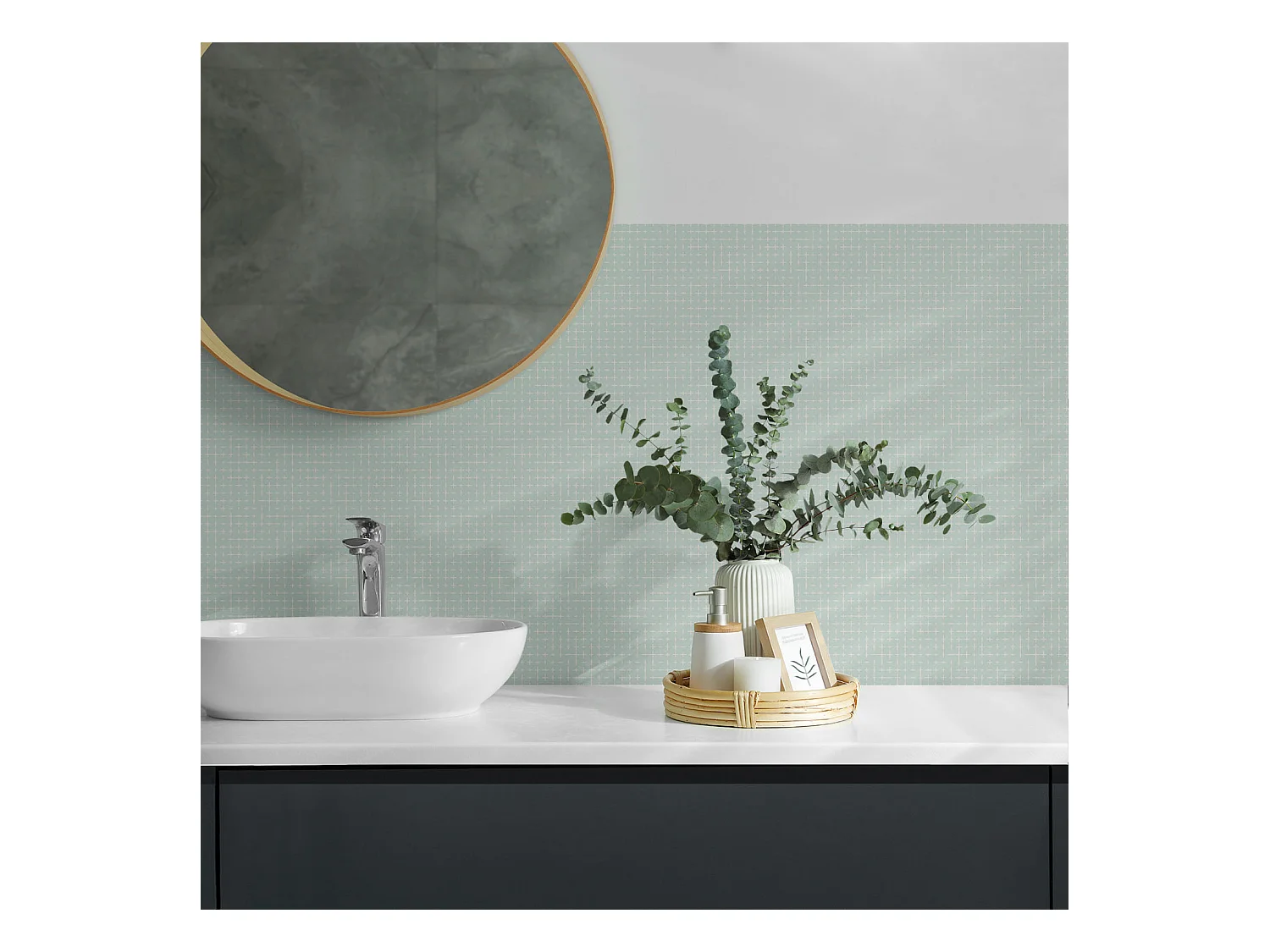 Selbstklebende Wandfliesen, Wandverkleidung innen - 20x20x20 - Geometrie von Linien und Kreuzen