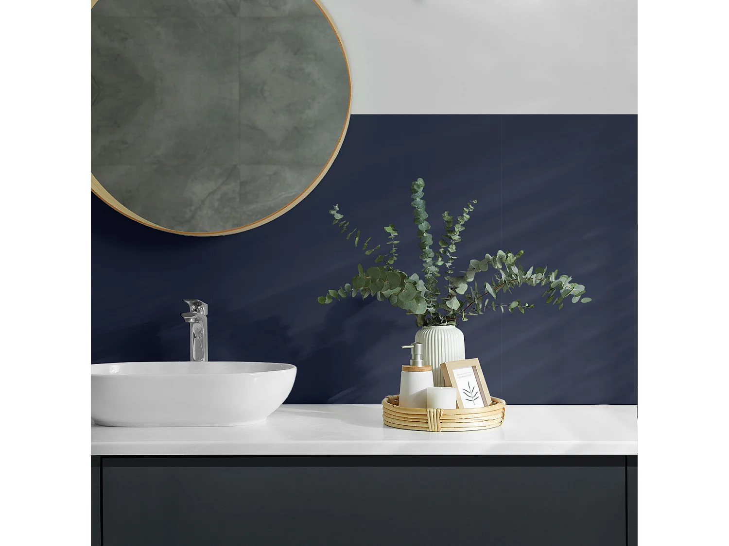 Carreaux autocollants PVC, Carrelage PVC adhésif - 9x30x30 - Couleur bleu marine foncé