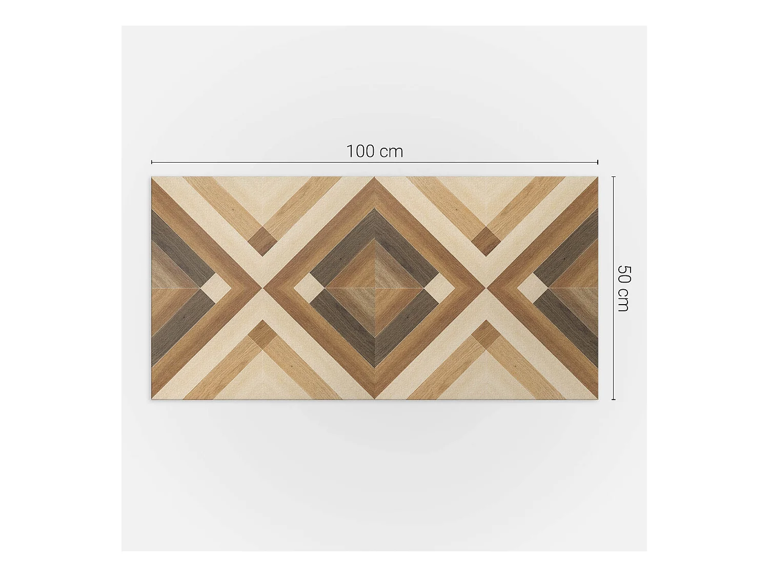 Wandpaneel selbstklebend, Wandverkleidung innen - 100x50 cm - Geometrisches Karomuster