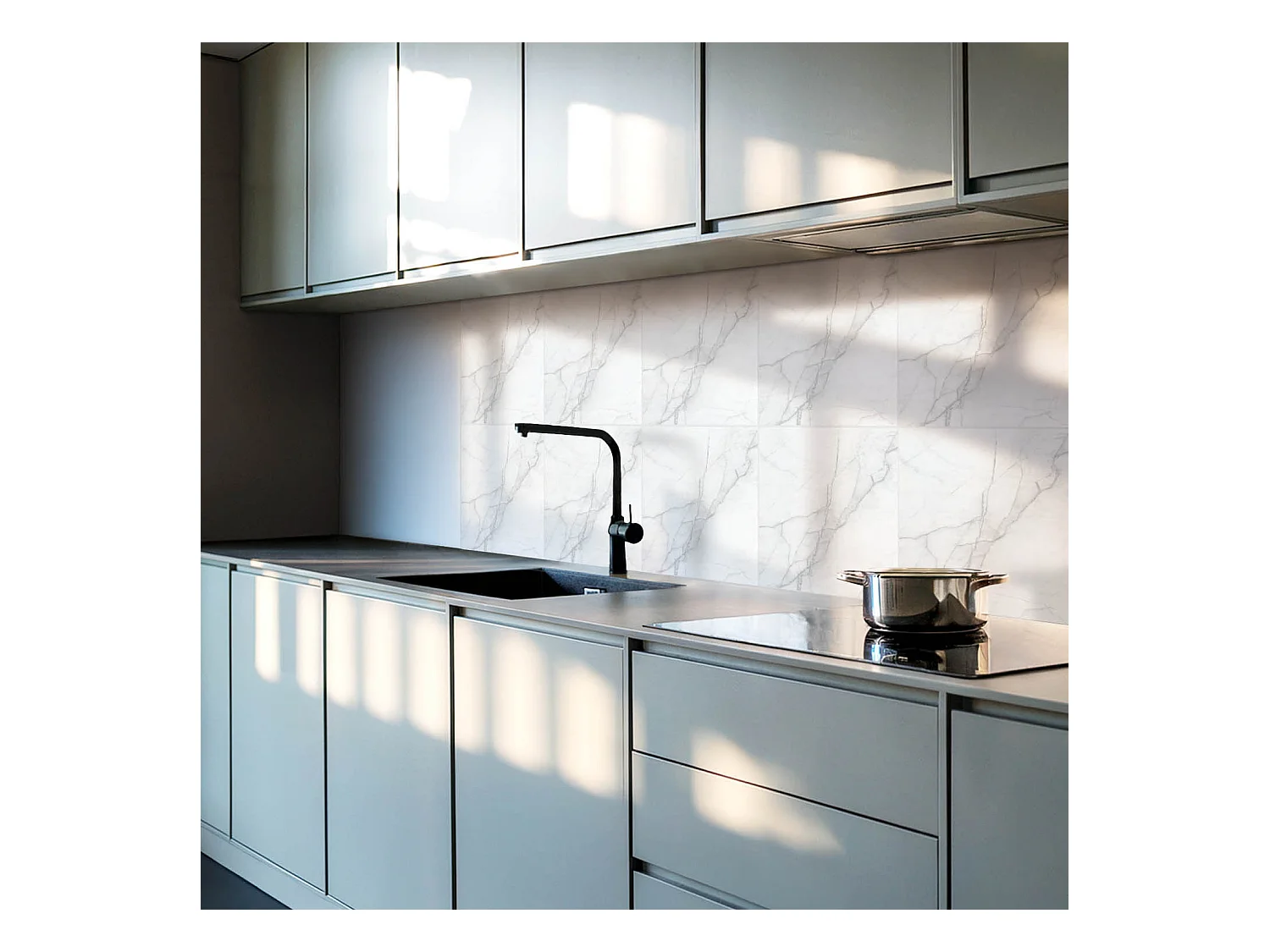 Carreaux autocollants PVC, Carrelage PVC adhésif - 9x30x30 - Modèle de marbre élégant