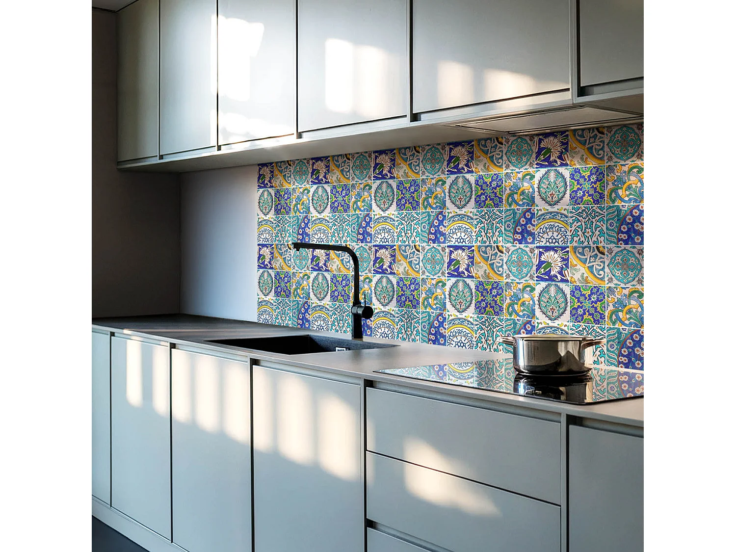 Carreaux autocollants PVC, Carrelage PVC adhésif - 9x30x30 - Motifs céramiques en mosaïque