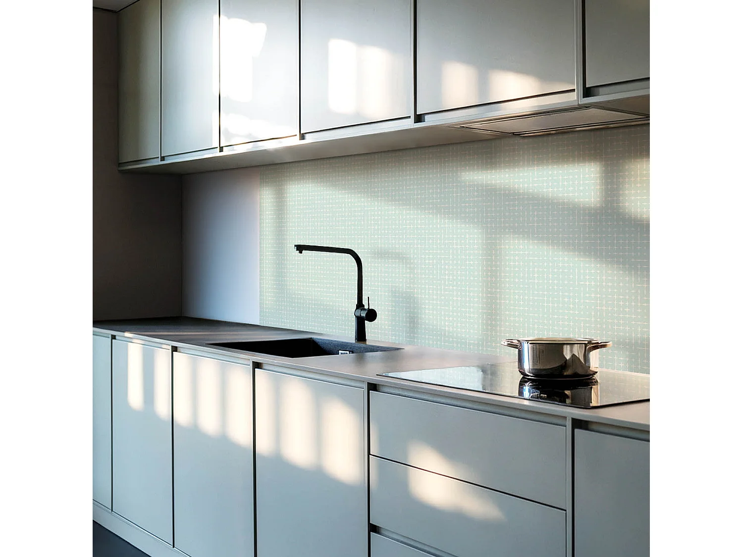 Carreaux autocollants PVC, Carrelage PVC adhésif - 9x30x30 - Géométrie des lignes et des croix