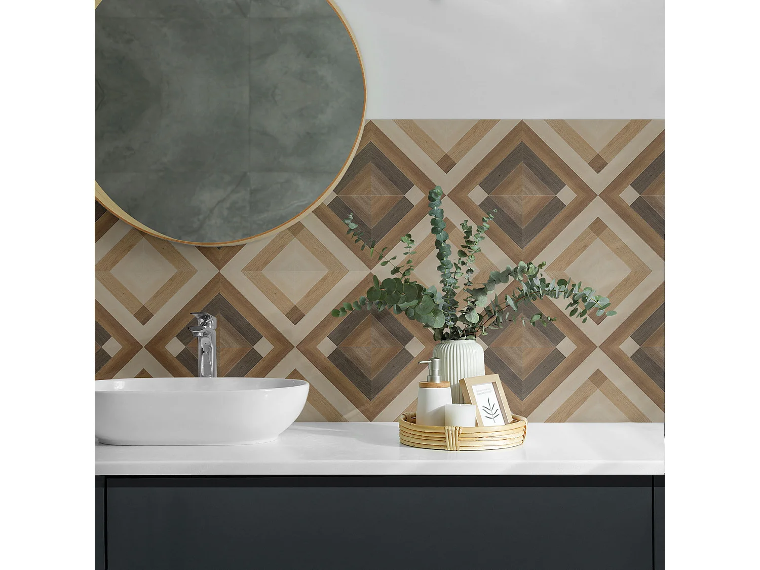 Selbstklebende Wandfliesen, Wandverkleidung innen- 9x30x30 - Rohbeton Strukturr