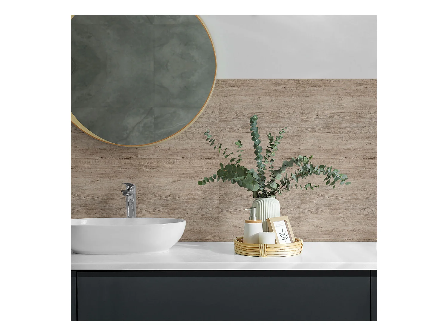 Carreaux autocollants PVC, Carrelage PVC adhésif - 9x30x30 - Texture bois naturel