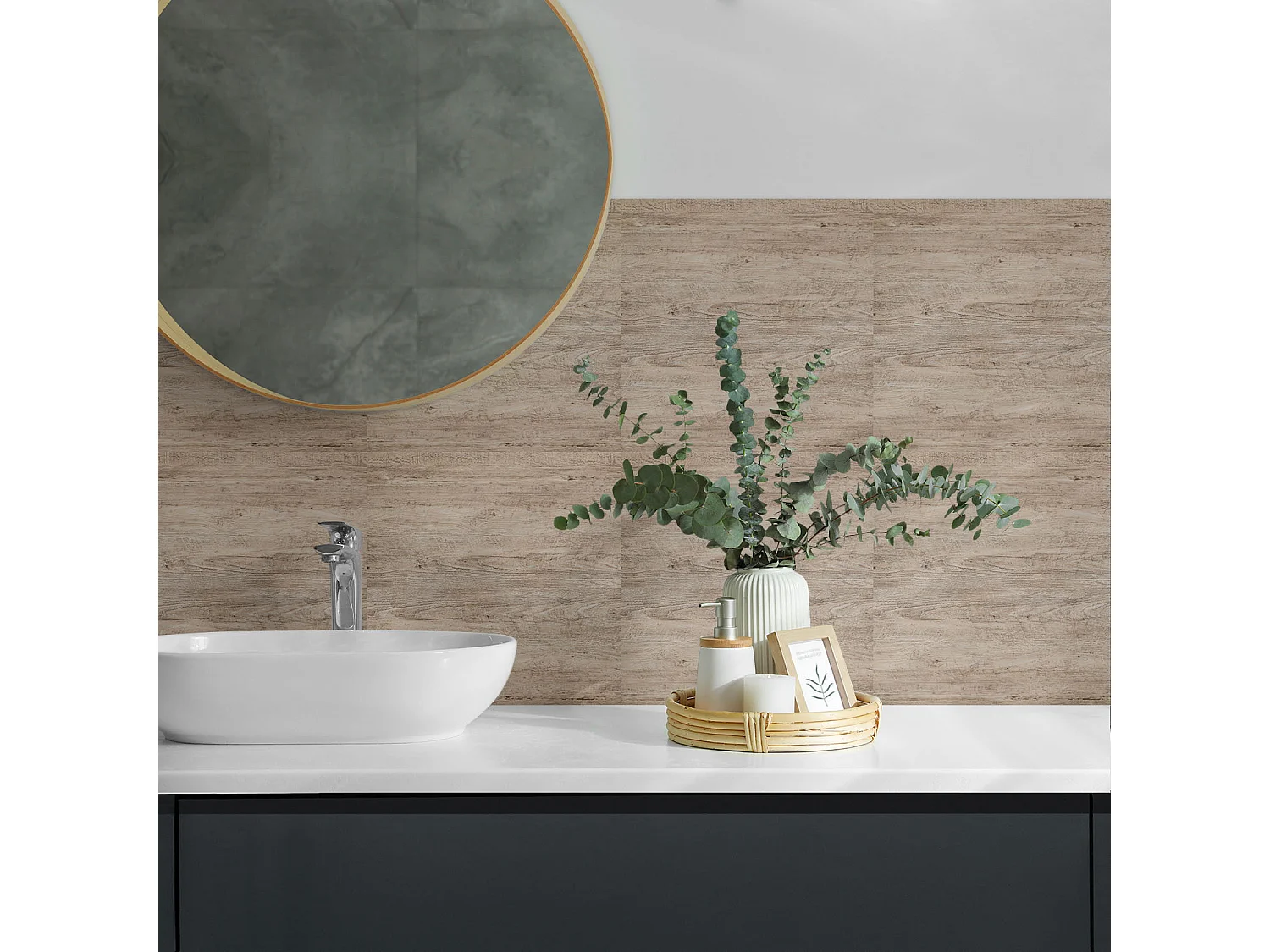 Selbstklebende Wandfliesen, Wandverkleidung innen- 9x30x30 - Rohbeton Strukturr