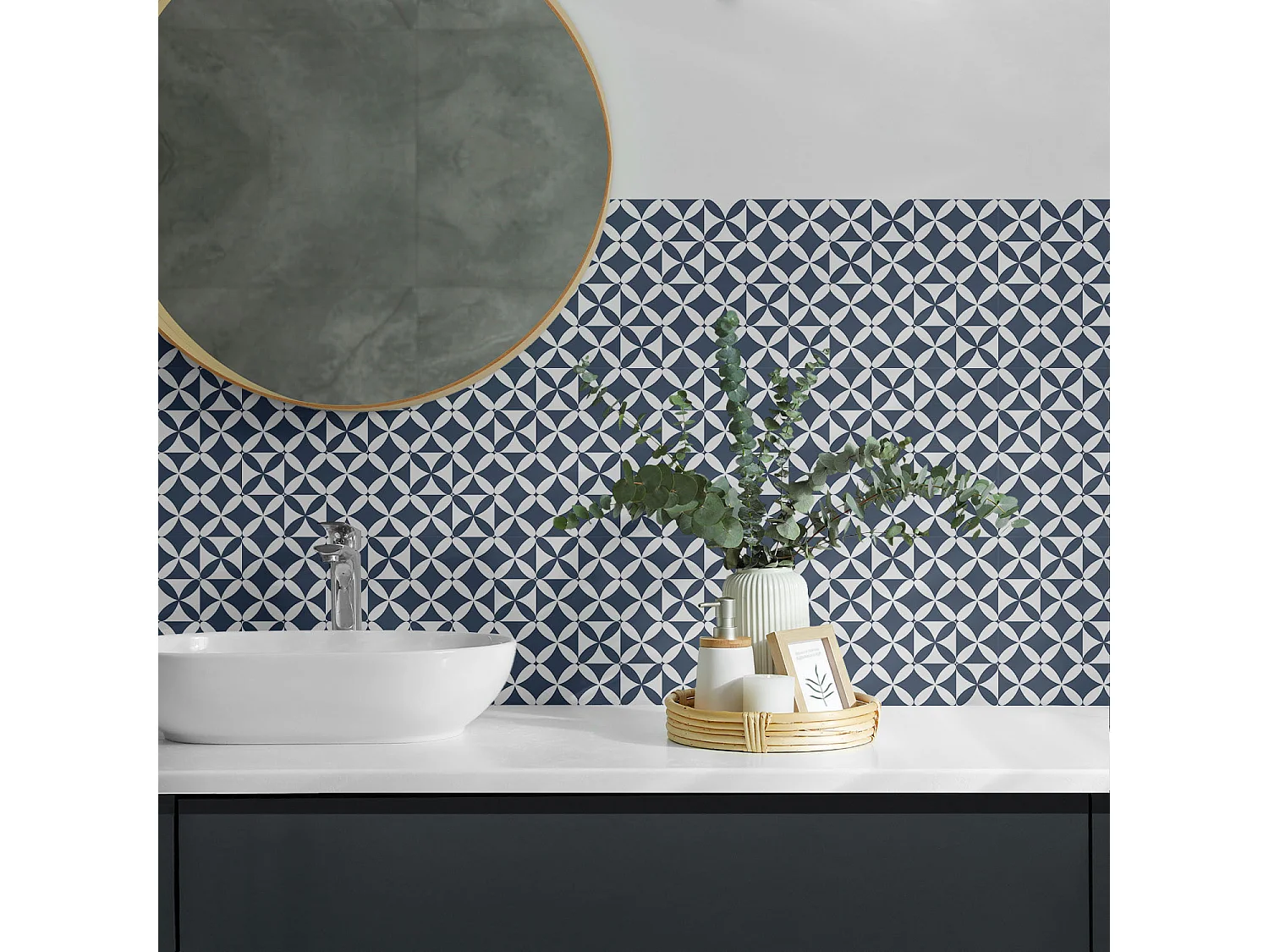 Zelfklevende wandtegels, wandbekleding, PVC wandtegels - 20x20x20 - Geometrisch bloemenpatroon