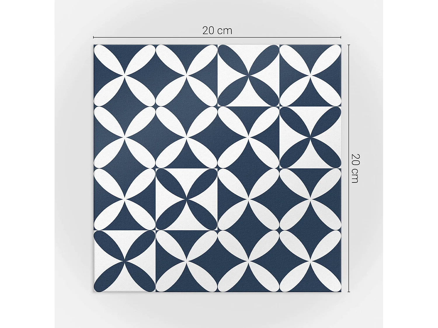 Carreaux autocollants PVC, Carrelage PVC adhésif - 20x20x20 - Motif de fleurs géométriques