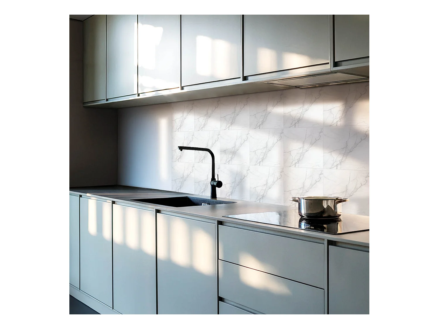 Selbstklebende Wandfliesen, Wandverkleidung innen - 20x20x20 - Elegantes Marmormuster